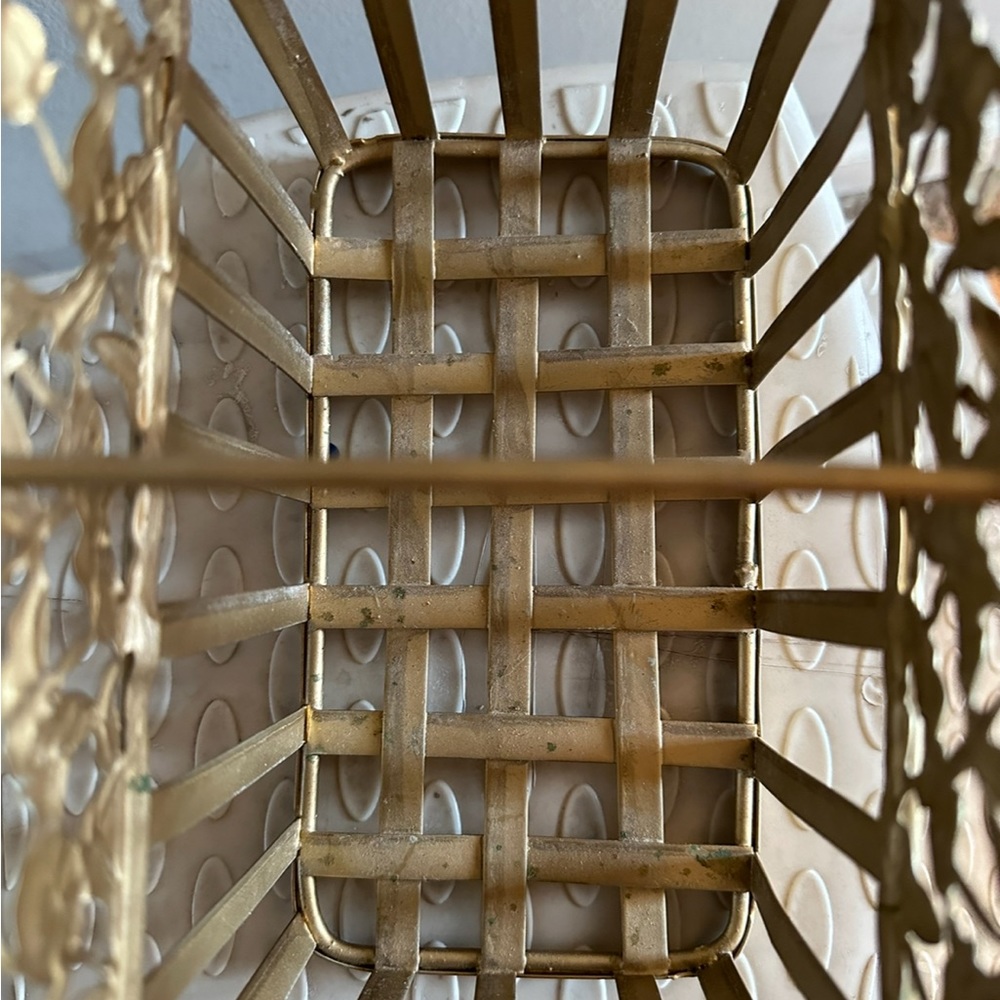 Gold Color Metal Basket With Handle Small Decor Basket - Picture 6 of 6